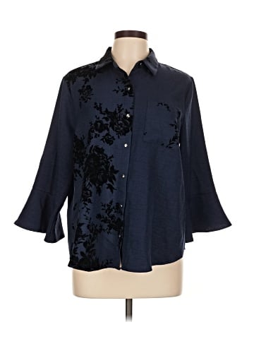 Cato 3/4 Sleeve Button-Down Shirt (view 1)