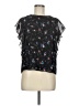 1.State 100% Polyester Stars Black Short Sleeve Blouse Size M - photo 1