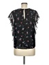 1.State 100% Polyester Stars Black Short Sleeve Blouse Size M - photo 2