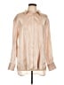By Anthropologie 100% Polyester Metallic Tan Long Sleeve Blouse Size L - photo 1