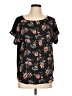 Assorted Brands 100% Polyester Floral Black Short Sleeve Blouse Size L - photo 1