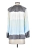 BCBGMAXAZRIA Color Block Gray Long Sleeve Silk Top Size S - photo 2