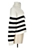 Kule 100% Cotton Stripes Ivory White Turtleneck Sweater Size L - photo 4