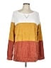 Bibi Color Block Orange Pullover Sweater Size L - photo 1