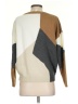 Freestyle 100% Acrylic Color Block Tan Brown Pullover Sweater Size S - photo 2
