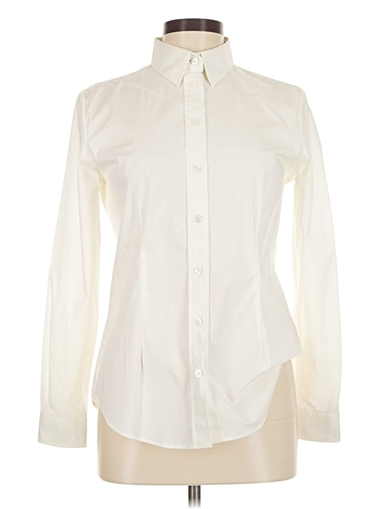 Pre-owned Burberry Long Sleeve Button Down Shirt In White