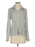 Sim & Sam 100% Rayon Stripes Gray Long Sleeve Button-Down Shirt Size S - photo 1