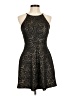 Aqua Metallic Black Gold Cocktail Dress Size M - photo 1