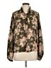 On The Road... Floral Brown Long Sleeve Blouse Size L - photo 1