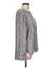 Ann Taylor LOFT 100% Polyester Blue Long Sleeve Blouse Size L - photo 4
