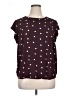Assorted Brands 100% Recycled Polyester Hearts Burgundy Short Sleeve Blouse Size XL - photo 1