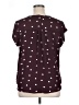 Assorted Brands 100% Recycled Polyester Hearts Burgundy Short Sleeve Blouse Size XL - photo 2