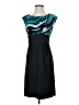 AB Studio 100% Polyester Graphic Teal Cocktail Dress Size 2 - photo 1
