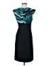 AB Studio 100% Polyester Graphic Teal Cocktail Dress Size 2 - photo 2