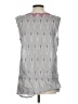 Tea 100% Cotton Gray Sleeveless Blouse Size L - photo 2