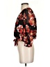 Madewell 100% Polyester Floral Multi Color Black 3/4 Sleeve Blouse Size XS - photo 5