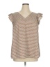 Unbranded 100% Polyester Brown Short Sleeve Blouse Size 1X - photo 1