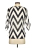 A'gaci Chevron-herringbone Silver White 3/4 Sleeve Blouse Size S - photo 2