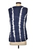 ANTIBES BLANC Blue Sleeveless Button-Down Shirt Size S - photo 2