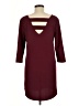 JACK Solid Burgundy Casual Dress Size M - photo 2