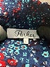 Parker 100% Rayon Floral Multi Color Blue 3/4 Sleeve Blouse Size L - photo 7