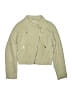 H&M 100% Polyester Solid Green Ivory Jacket Size 14 - photo 1