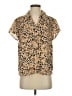 CAbi 100% Polyester Animal Print Brown Short Sleeve Blouse Size S - photo 1