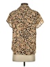 CAbi 100% Polyester Animal Print Brown Short Sleeve Blouse Size S - photo 2