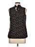 Madison Polka Dots Black Sleeveless Blouse Size L - photo 1
