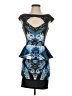 Arden B. Graphic Blue Cocktail Dress Size S - photo 1