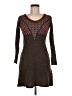 Aldomartins 100% Polyester Tweed Brown Casual Dress Size 8 - photo 1
