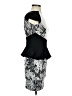 Bebe Graphic Black Cocktail Dress Size XXS - photo 4