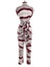 Meg 100% Rayon Tie-dye Burgundy Gray Jumpsuit Size M (estimated) - photo 2