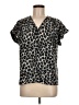 Dana Buchman 100% Polyester Animal Print Silver Short Sleeve Blouse Size M - photo 1