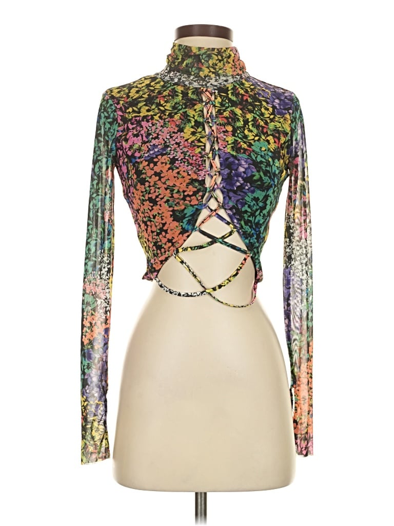 Pre-owned Afrm Long Sleeve Blouse In Green