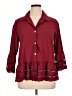 Unbranded Burgundy 3/4 Sleeve Button-Down Shirt Size XL - photo 1