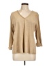 Studio M Tan 3/4 Sleeve Top Size L - photo 1