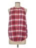 Lucky Brand 100% Modal Plaid Red Sleeveless Button-Down Shirt Size M - photo 1