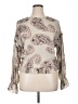 Blush Noir 100% Polyester Paisley Ivory 3/4 Sleeve Blouse Size L - photo 1