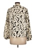 Shein Animal Print Ivory 3/4 Sleeve Blouse Size 6 - photo 2