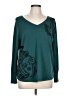 Chico's Paisley Teal Pullover Sweater Size Lg (2) - photo 1