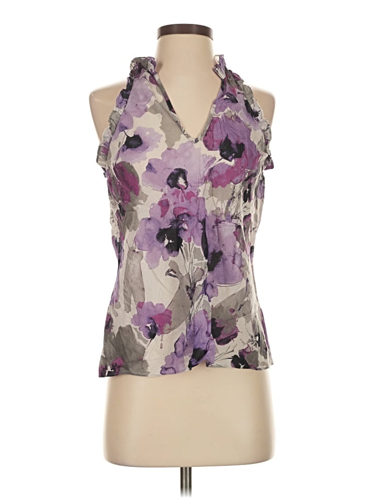 Pre-owned Express Sleeveless Blouse In Purple