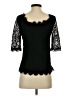 Pim + Larkin 100% Nylon Black 3/4 Sleeve Top Size XS - photo 2