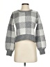 Pink Rose Checkered-gingham Gray Pullover Sweater Size S - photo 1