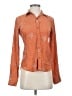 In God We Trust 100% Silk Print Orange Long Sleeve Silk Top Size S - photo 1