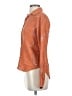 In God We Trust 100% Silk Print Orange Long Sleeve Silk Top Size S - photo 5