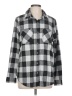 BeachLunchLounge Checkered-gingham Gray Long Sleeve Blouse Size L - photo 1