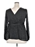 Torrid Gray Long Sleeve Blouse Size 2X Plus (2) - photo 2