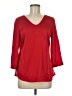 The Limited 100% Polyester Red 3/4 Sleeve Top Size M - photo 1