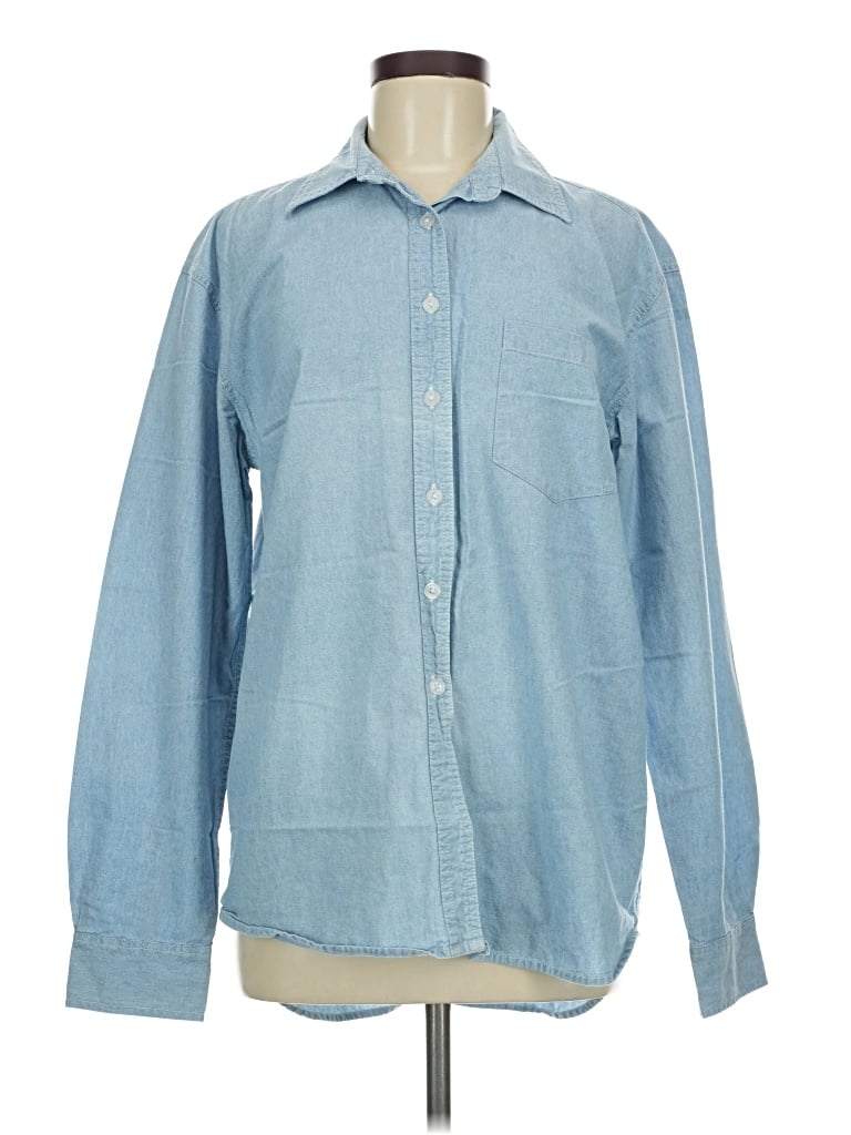 Pre-owned Bill Blass Long Sleeve Button Down Shirt In Blue